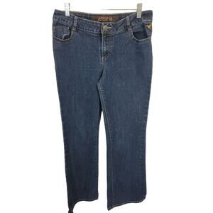 Grane Blue Denim Mid Rise 5-Pocket Stretch Bootcut Dark Wash Jeans Juniors SZ 11